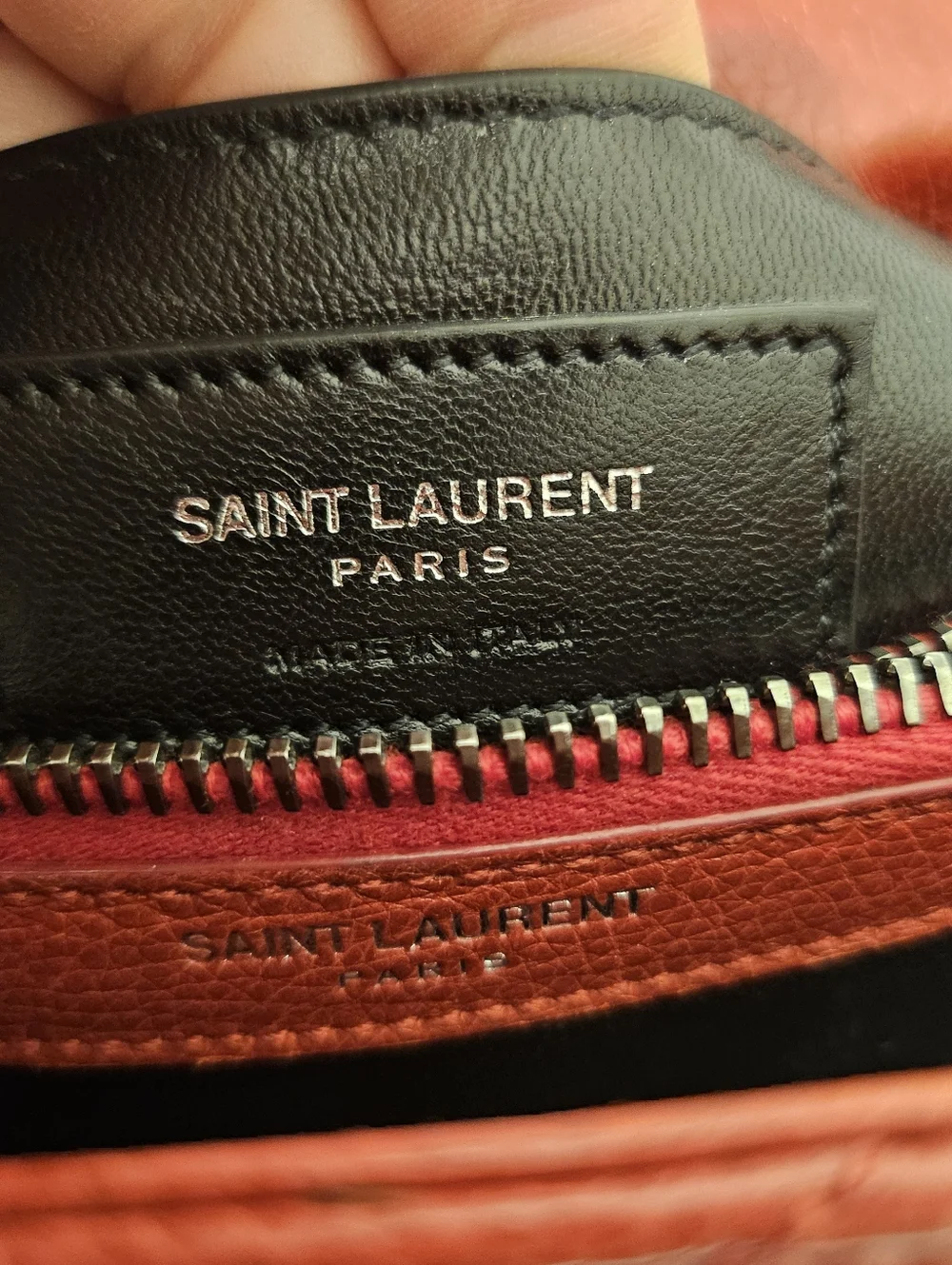 YSL Saint Laurent College Medium Red Chevron Leather Bag - Picture 11 of 16